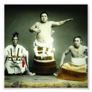 Vintage japanische Sumo Wrestlers Altes Japan Fotodruck
