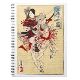 Vintage japanische Ukiyo-e Art Die Kriegerin Notizblock