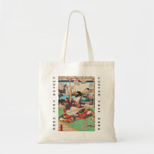 Vintage-japanische Ukiyo-e-Geisha beim Spielen von Tragetasche