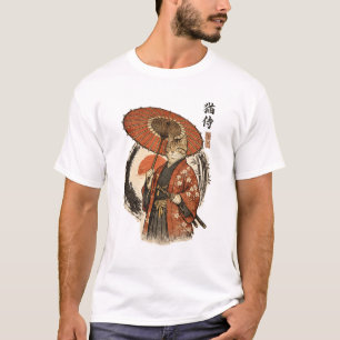 Vintage japanische Ukiyo-e-Holzschnitt-Tabby-Katze T-Shirt