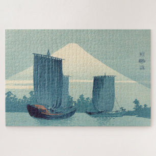 Vintage japanische Ukiyo-e-Kunst der schwebenden W Puzzle