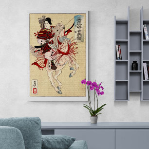 Vintage-Japanische Ukiyo-e-Kunst Die weibliche Kri Leinwanddruck