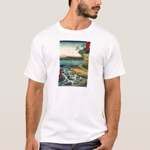 Vintage-Japanische Ukiyo-e Mt. Fuji 房州保田ノ海岸 T-Shirt
