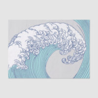 Vintage-Japanische Ukiyo-e-Surfwellen-Kunst Blaue