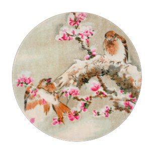 Vintage japanische Vögel auf Zweig Schneidebrett