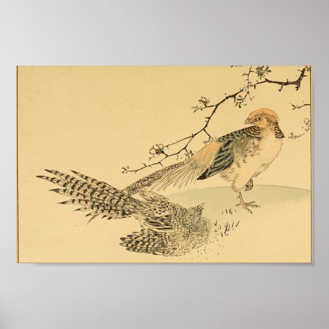 Vintage japanische Wall Art Birds Poster (Vorne)