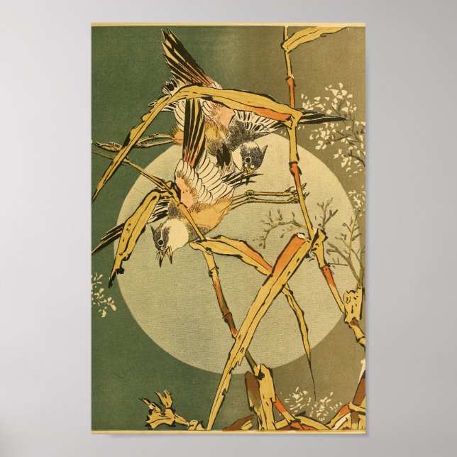 Vintage japanische Wall Art Birds Poster (Vorne)