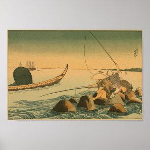 Vintage japanische Wall Art Fishing Poster