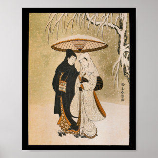 Vintage japanische Wall Art Frauenschnee Poster