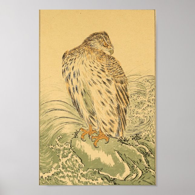 Vintage japanische Wall Art Hawk Poster (Vorne)