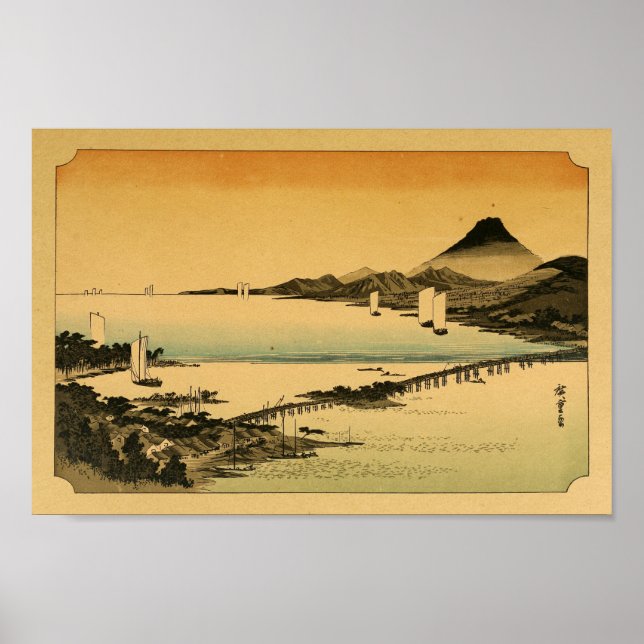 Vintage japanische Wall Art Mountains Poster (Vorne)