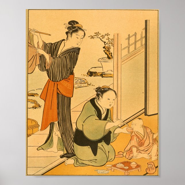 Vintage japanische Wall Art Woman Poster (Vorne)
