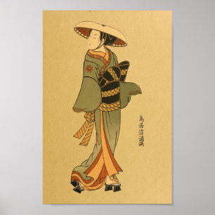 Vintage japanische Wall Art Woman Poster