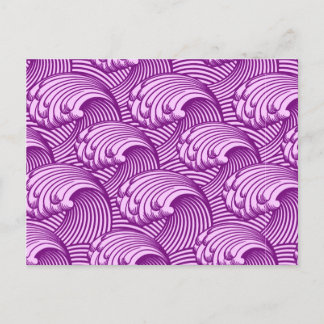 Vintage japanische Waves, Twilight Lila und Lilac Postkarte