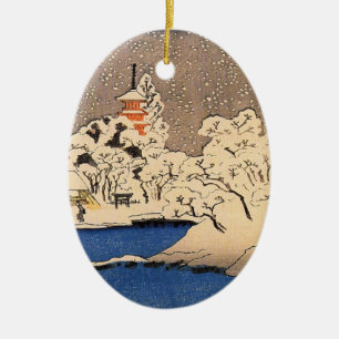 Vintage japanische Weihnachtsverzierung Keramikornament