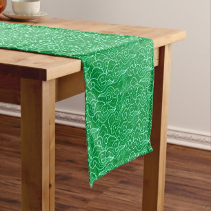 Vintage japanische Wolken, Jade Green Kurzer Tischläufer