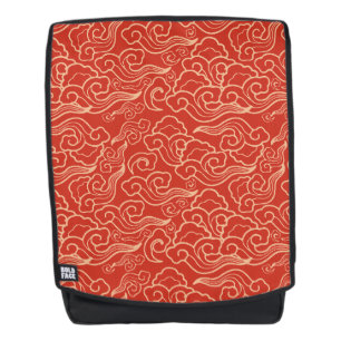 Vintage japanische Wolken, Korallenorange Rucksack