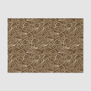 Vintage japanische Wolken, schokoladenbraun Seidenpapier