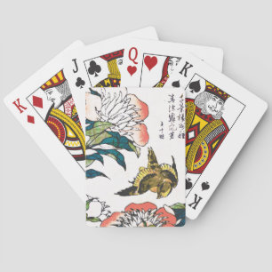 Vintage japanische zeichn- und Sparrow Spielkarten