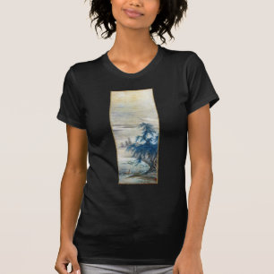 Vintage japanische Zhou Maoshu Lotusblumen würdige T-Shirt