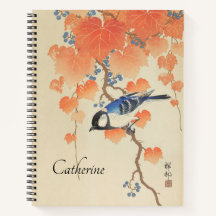 Vintage japanischer Aquarell-Vogel-Druck