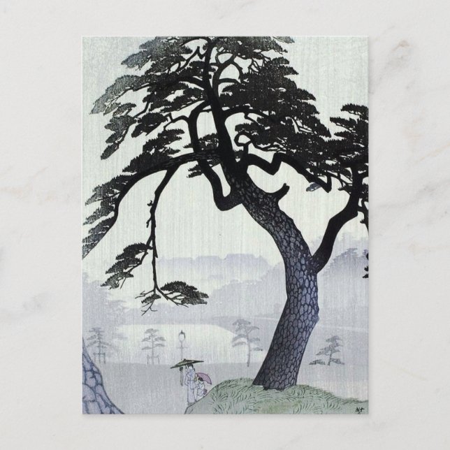 Vintage japanischer Baum Postkarte (Vorderseite)