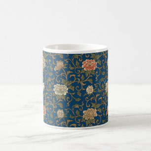 Vintage japanischer Chrysanthemen-Druck Kaffeetasse