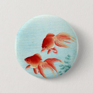 Vintage-japanischer Fischdruck Button