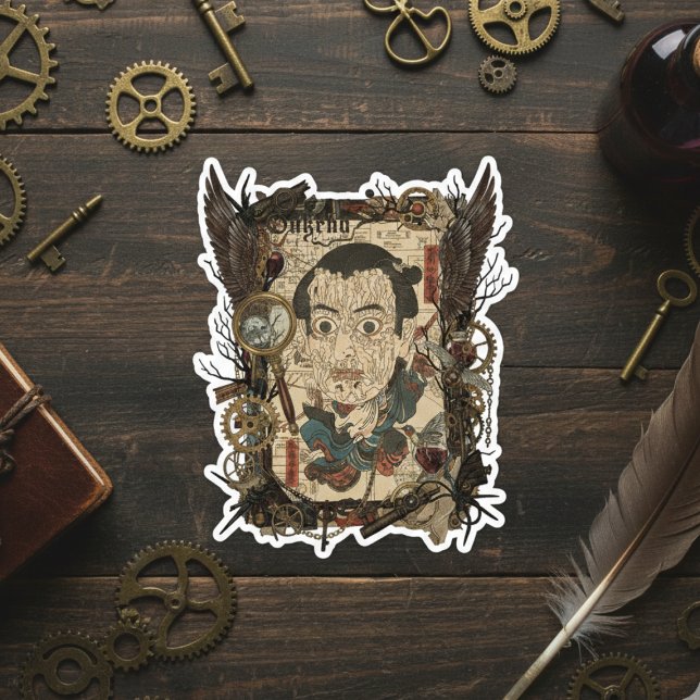 Vintage Japanischer Gothic Collage – Aufkleber (Von Creator hochgeladen)