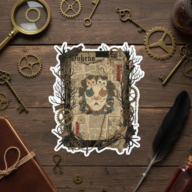 Vintage Japanischer Gothic Collage – Aufkleber (Von Creator hochgeladen)