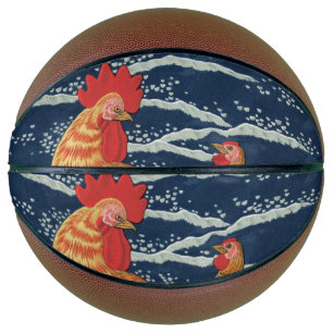 Vintage Japanischer Hahn Henne Drachen Kunst Basketball