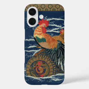 Vintage Japanischer Hahn Henne Drachen Kunst iPhone 16 Hülle