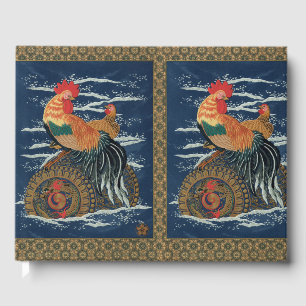 Vintage Japanischer Hahn Henne Drachen Kunst Gästebuch