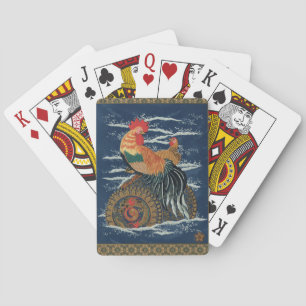 Vintage Japanischer Hahn Henne Drachen Kunst Spielkarten