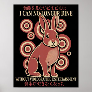 Vintage japanischer Hasen-Dining-Video-Meme-Eklect Poster