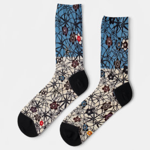 Vintage japanischer Kimono-Stoff (Bingata) Socken