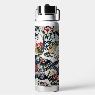 Vintage japanischer Kimono-Stoff (Bingata) Trinkflasche