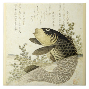 Vintage-Japanischer Koi-Fisch von Ryuryukyo Shinsa Fliese