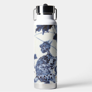 Vintage-Japanischer Löwe und Päonie Trinkflasche