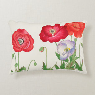 Vintage Japanischer Mohn Botanische Kunst 1917 Dekokissen