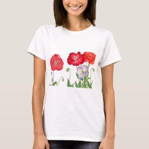 Vintage Japanischer Mohn Botanische Kunst 1917 T-Shirt