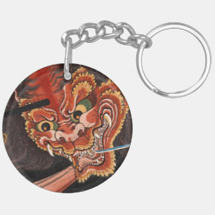 Vintage-Japanischer Oni Schlüsselanhänger