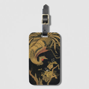 Vintage Japanischer Phoenix Gold Black Bird Gepäckanhänger