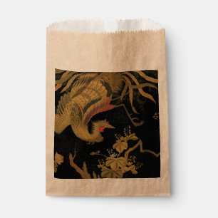 Vintage Japanischer Phoenix Gold Black Bird Geschenktütchen