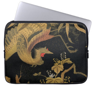 Vintage Japanischer Phoenix Gold Black Bird Laptopschutzhülle