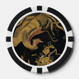 Vintage Japanischer Phoenix Gold Black Bird Pokerchips