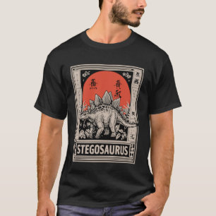 Vintage Japanischer Stegosaurus Retro Dinosaurier T-Shirt