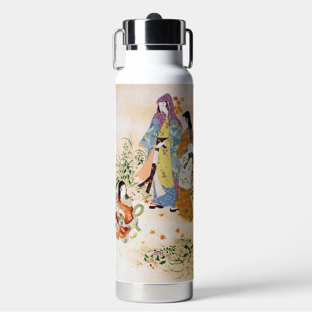 Vintage-Japanischer Stoff Trinkflasche (Vorderseite)