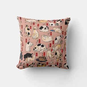 Vintage-Japanischer Ukiyo-e-Katzenmuster: Kuniyosh Kissen