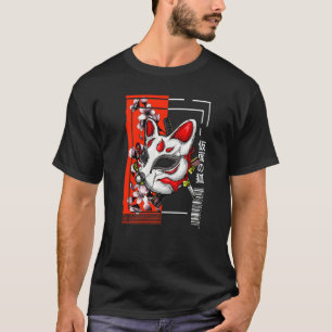 Vintage japanischer urbaner Stil Retro maskierter T-Shirt